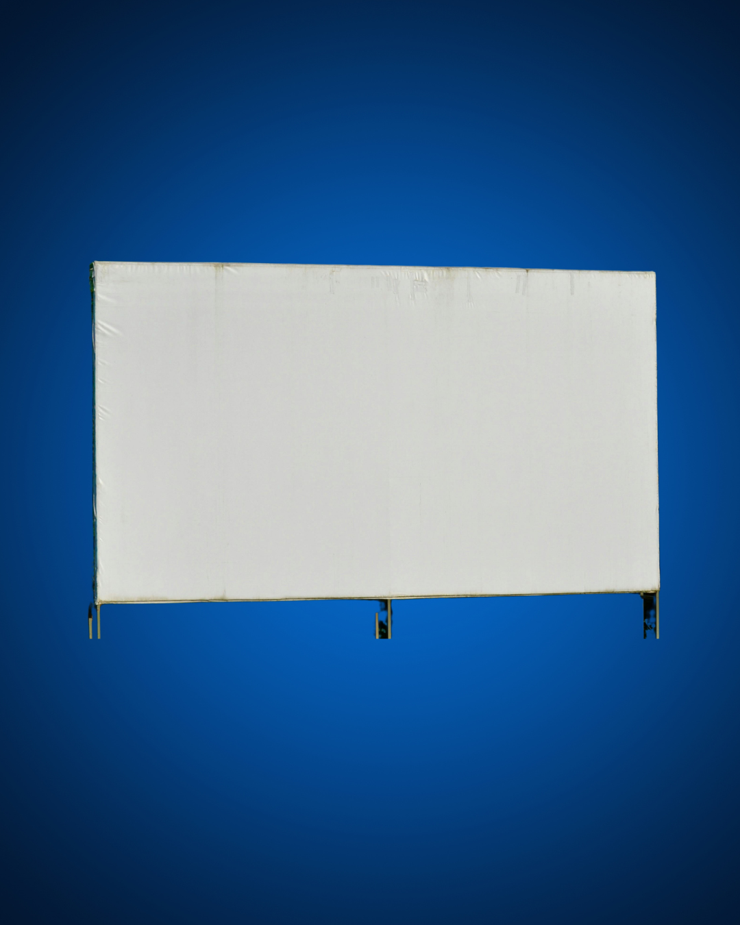 Foto einer Leinwand auf blauem Hintergrund