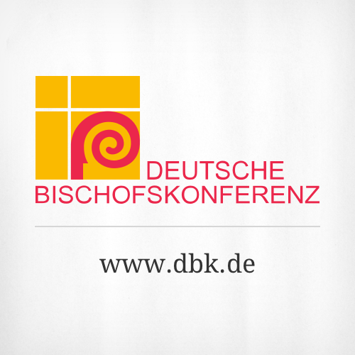 Titelbild der DBK - Deutsche Bischofskonferenz. Es zeigt das Logo der DBK und die Beschriftung. Auch der Link zur Webseite er DBK ist angegeben.v